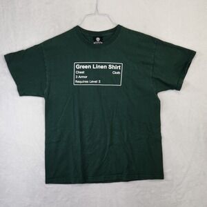 JINX Blizzard Entertainment Green Linen Shirt Mens XL Gaming T Shirt